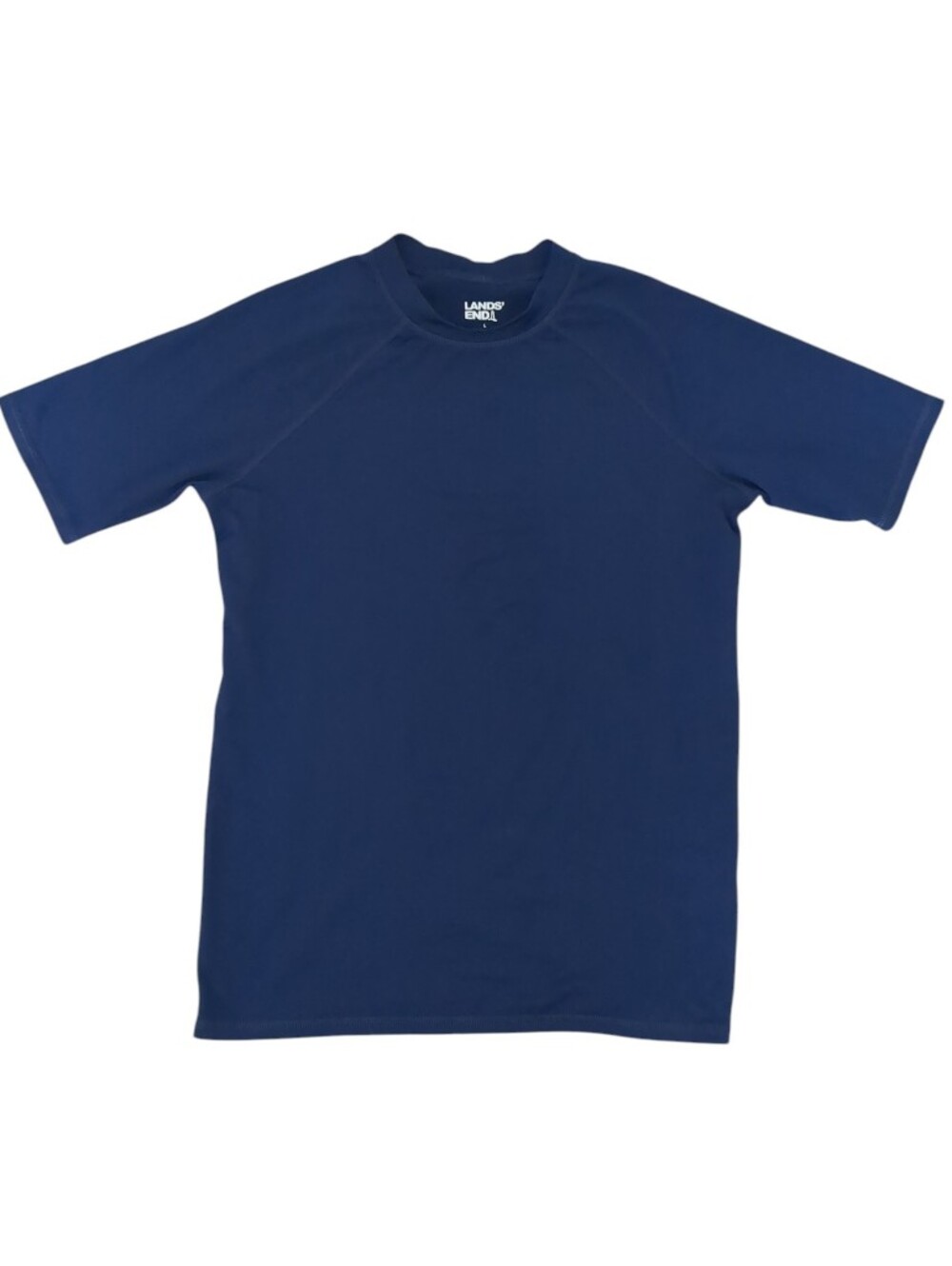 Boys Lands' End Navy Blue Rash Guard (Size L 10/12)